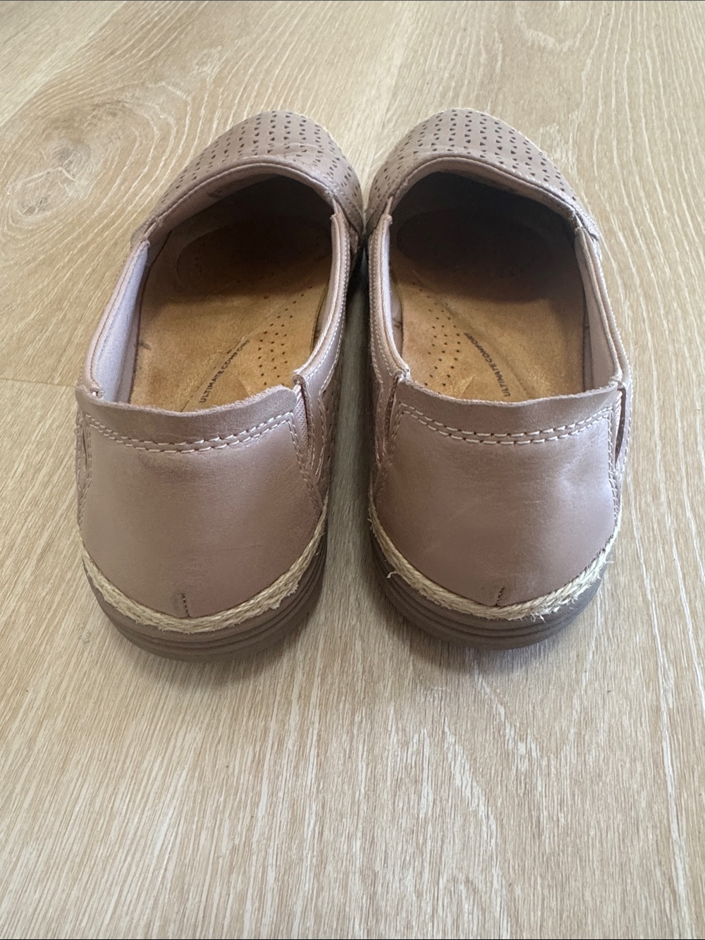 Clarks Women's Slip-On Perforated Espadrille Mules in Taupe - Picture 3 of 4